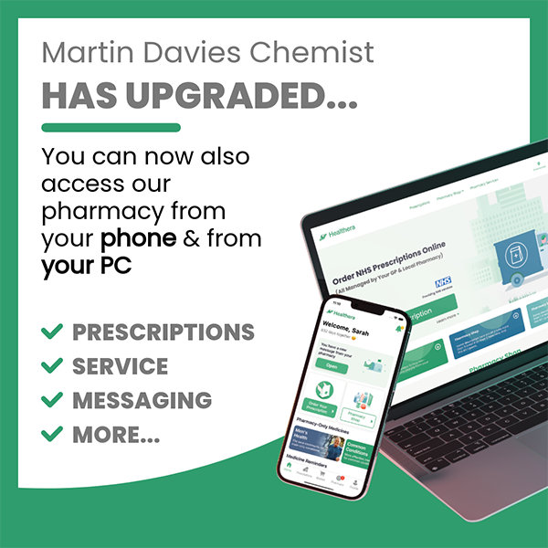 You can now also access our pharmacy from your phone & from your PC
